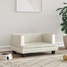 vidaXL krémszínű bársony kutyaágy 60 x 40 x 30 cm szállítóbox, fekhely kutyáknak