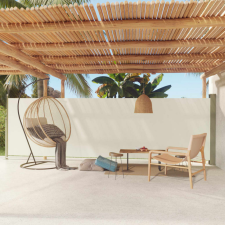 vidaXL Krémszínű behúzható oldalsó terasznapellenző 160 x 600 cm kerti bútor