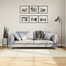 vidaXL krémszínű hosszú szálú bozontos modern szőnyeg 140 x 200 cm lakástextília