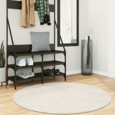 vidaXL krémszínű hosszú szálú fényes szőnyeg Ø 120cm lakástextília