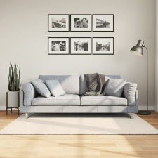 vidaXL krémszínű hosszú szálú fényes szőnyeg 140 x 200 cm lakástextília