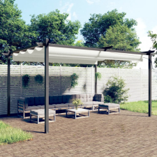 vidaXL krémszínű kerti pavilon behúzható tetővel 4 x 3 m kerti bútor