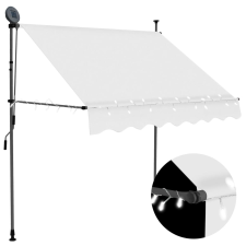 vidaXL krémszínű kézzel kihúzható LED-es napellenző 200 cm kerti bútor