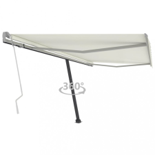 vidaXL krémszínű kézzel kihúzható póznás napellenző 400 x 350 cm kerti bútor