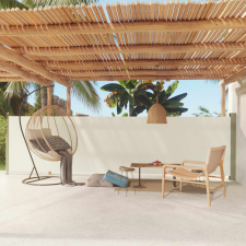vidaXL krémszínű kihúzható oldalsó terasznapellenző 140 x 600 cm kerti bútor