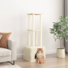 vidaXL Krémszínű macskabútor szizál kaparófákkal 133,5 cm