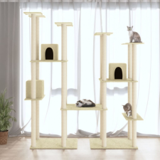 vidaXL krémszínű macskabútor szizál kaparófákkal 174 cm macskafelszerelés