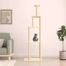 vidaXL Krémszínű macskabútor szizál kaparófákkal 183 cm macskafelszerelés