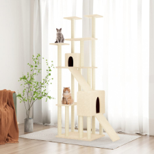 vidaXL krémszínű macskabútor szizál kaparófákkal 190 cm macskafelszerelés
