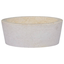 vidaXL krémszínű márvány mosdókagyló Ø40 x 15 cm szaniter