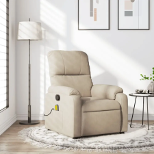 vidaXL Krémszínű mikroszálas szövet dönthető masszázsfotel masszázsfotel