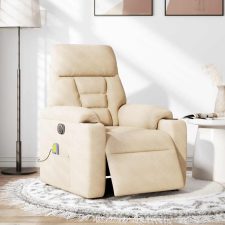 vidaXL krémszínű mikroszálas szövet elektromos dönthető masszázsfotel (3303084) masszázsfotel