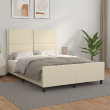 vidaXL krémszínű műbőr ágykeret fejtámlával 140 x 200 cm ágy és ágykellék