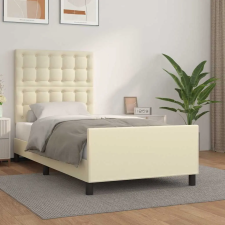 vidaXL krémszínű műbőr ágykeret fejtámlával 90 x 200 cm ágy és ágykellék