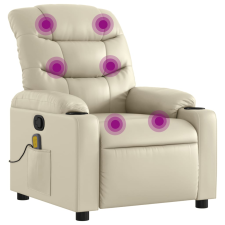 vidaXL krémszínű műbőr dönthető masszázsfotel (374141) masszázsfotel