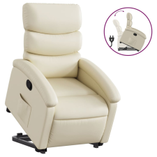 vidaXL krémszínű műbőr felállást segítő dönthető fotel (3204041) bútor