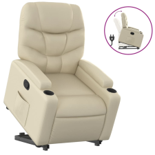 vidaXL krémszínű műbőr felállást segítő dönthető fotel (3204659) bútor
