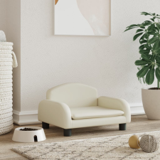 vidaXL krémszínű műbőr kutyaágy 50 x 40 x 30 cm szállítóbox, fekhely kutyáknak