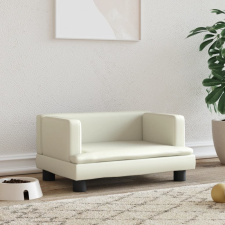 vidaXL krémszínű műbőr kutyaágy 60 x 40 x 30 cm szállítóbox, fekhely kutyáknak
