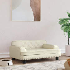 vidaXL krémszínű műbőr kutyaágy 70 x 45 x 30 cm szállítóbox, fekhely kutyáknak