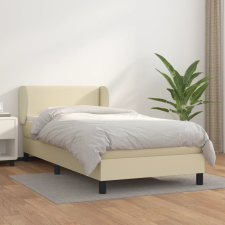 vidaXL krémszínű műbőr rugós ágy matraccal 100 x 200 cm ágy és ágykellék