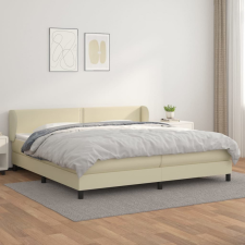 vidaXL krémszínű műbőr rugós ágy matraccal 200 x 200 cm ágy és ágykellék