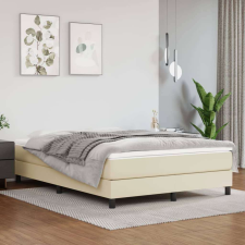 vidaXL krémszínű műbőr rugós ágykeret 140x190 cm ágy és ágykellék