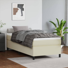 vidaXL krémszínű műbőr rugós ágykeret 90x200 cm ágy és ágykellék