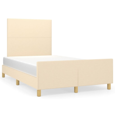 vidaXL krémszínű szövet ágykeret fejtámlával 120 x 200 cm (3124884) ágy és ágykellék