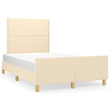 vidaXL krémszínű szövet ágykeret fejtámlával 120 x 200 cm (3124965) ágy és ágykellék