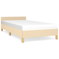 vidaXL krémszínű szövet ágykeret fejtámlával 90 x 200 cm (347388) ágy és ágykellék