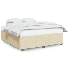 vidaXL krémszínű szövet ágykeret matrac nélkül 200 x 200 cm (3284865) ágy és ágykellék