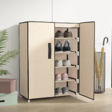 vidaXL Krémszínű szövet cipősszekrény 60 x 28 x 90 cm bútor