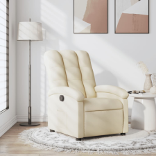 vidaXL krémszínű szövet dönthető fotel bútor