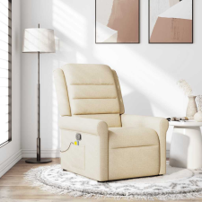 vidaXL krémszínű szövet dönthető masszázsfotel masszázsfotel