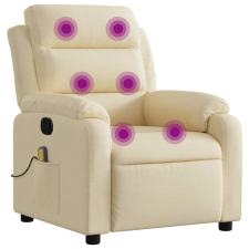 vidaXL krémszínű szövet dönthető masszázsfotel (373483) masszázsfotel