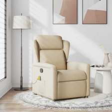 vidaXL krémszínű szövet dönthető masszázsfotel (4015594) masszázsfotel