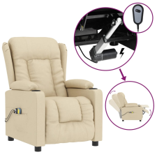 vidaXL krémszínű szövet elektromos masszázsfotel (3098798) masszázsfotel