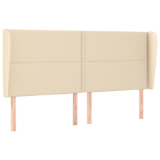 vidaXL krémszínű szövet fejtámla szárnyakkal 203x23x118/128 cm (3117843) ágy és ágykellék