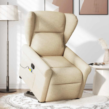vidaXL krémszínű szövet felállást segítő dönthető masszázsfotel (3303392) masszázsfotel