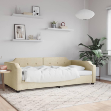 vidaXL krémszínű szövet kanapéágy 90 x 200 cm ágy és ágykellék