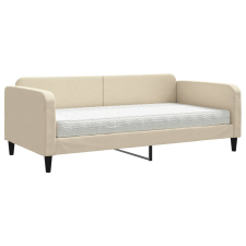 vidaXL krémszínű szövet kanapéágy matraccal 100x200 cm (3196807) ágy és ágykellék