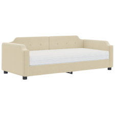 vidaXL krémszínű szövet kanapéágy matraccal 100x200 cm (3197625) ágy és ágykellék