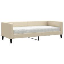 vidaXL krémszínű szövet kanapéágy matraccal 80 x 200 cm (3196559) ágy és ágykellék