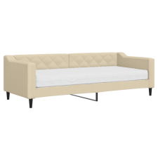vidaXL krémszínű szövet kanapéágy matraccal 80 x 200 cm (3197407) ágy és ágykellék