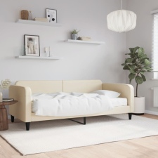 vidaXL krémszínű szövet kanapéágy matraccal 90 x 200 cm ágy és ágykellék