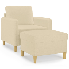 vidaXL krémszínű szövet kanapéfotel lábtartóval 60 cm bútor