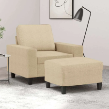 vidaXL krémszínű szövet kanapéfotel lábtartóval 60 cm bútor