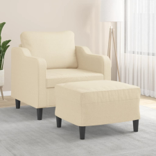 vidaXL krémszínű szövet kanapéfotel lábtartóval 60 cm bútor