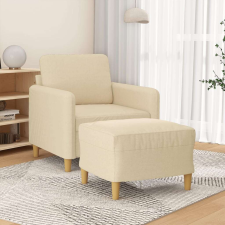 vidaXL krémszínű szövet kanapéfotel lábtartóval 60 cm bútor